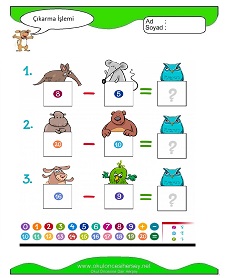 Çıkarma İşlemi Çalışma Sayfaları